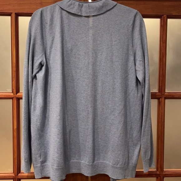 Talbots Silver ruffle cardigan - Picture 2 of 3